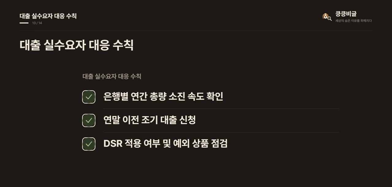 대출 실수요자 대응 수칙