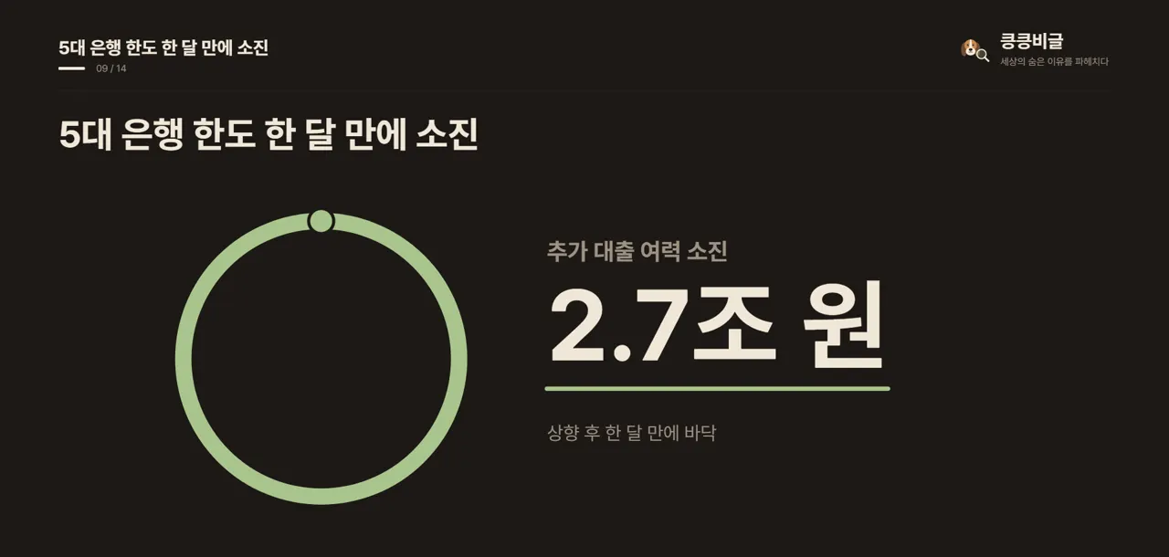 5대 은행 한도 한 달 만에 소진