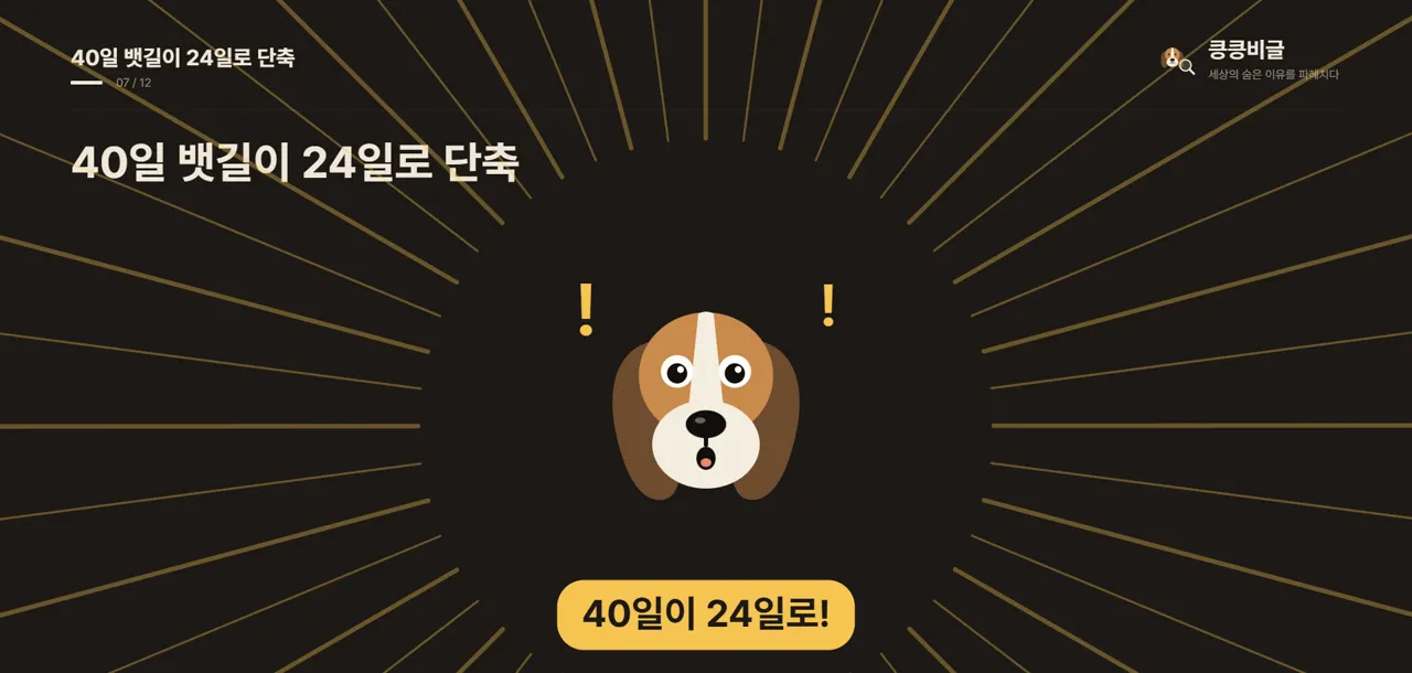 40일 뱃길이 24일로 단축