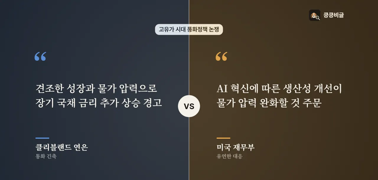연준 내 매파의 긴축 경고와 재무부의 기술 완충론이 팽팽히 맞섭니다