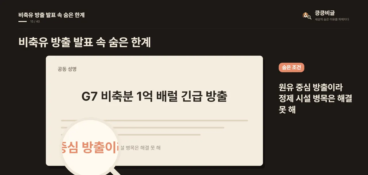 비축유 방출 발표 속 숨은 한계