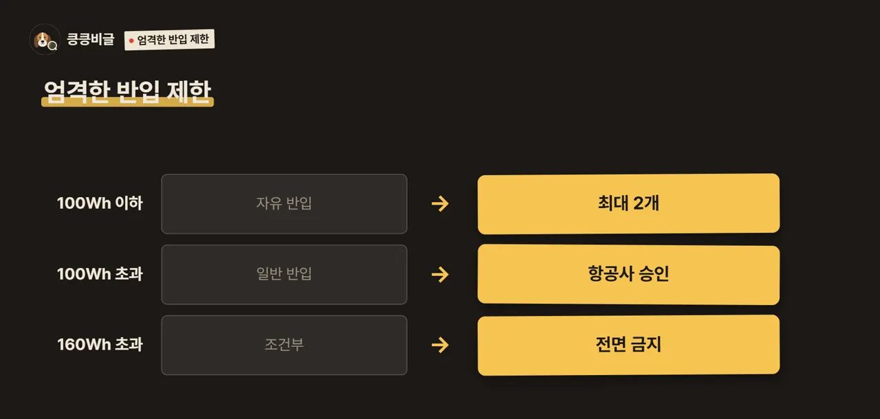 엄격한 반입 제한