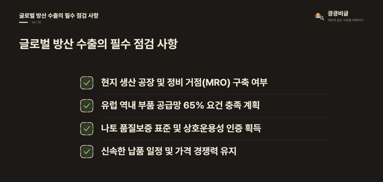 글로벌 방산 수출의 필수 점검 사항