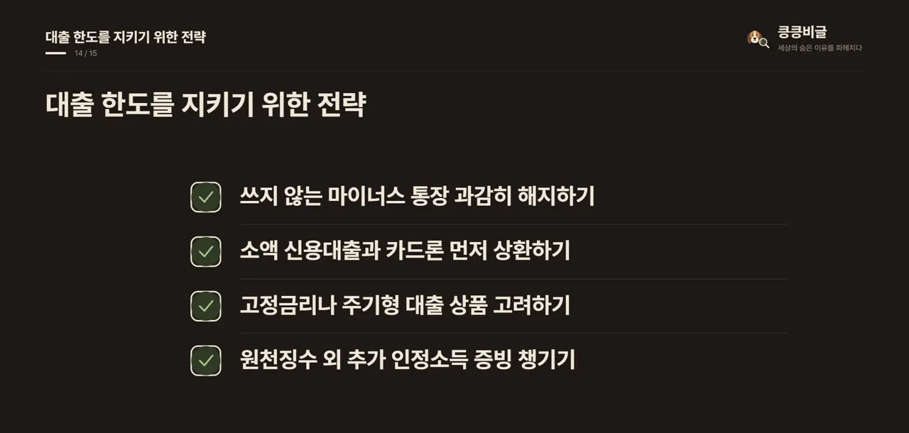 대출 한도를 지키기 위한 전략