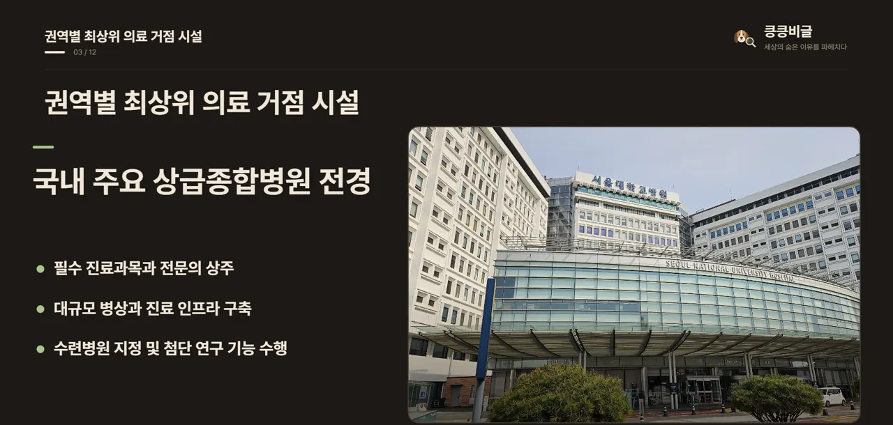 권역별 최상위 의료 거점 시설